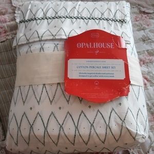 NEW Opalhouse Full Sheet Set Green/White